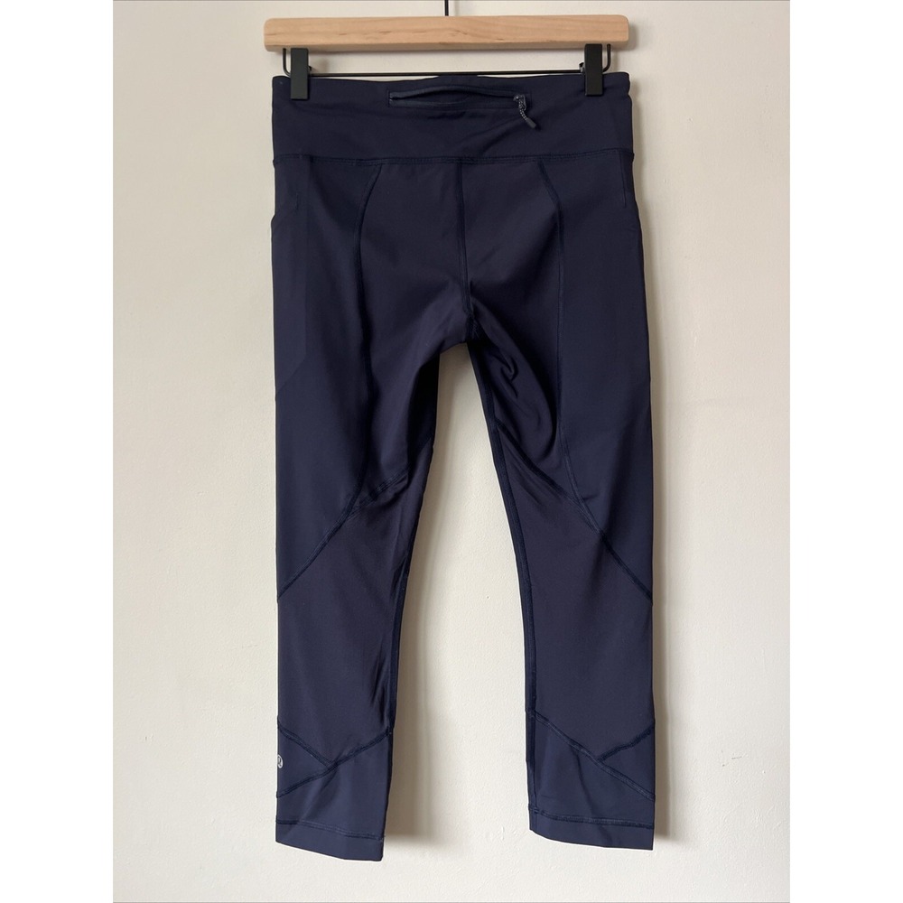 Lululemon Pace Rival 22" Crop Legging Size 6 Dark Navy Side Pockets W6F41S